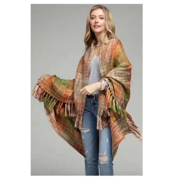 Premium Chunky Yarn Plaid Blanket, Color: Citrus Chamomile - Picture 2 of 9